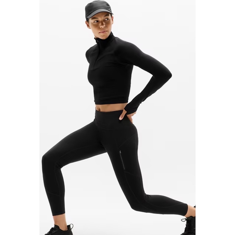 Athleta Ranier High Rise‎ Leggings Womens S Black Athleisure Workout Activewear - Picture 2 of 15